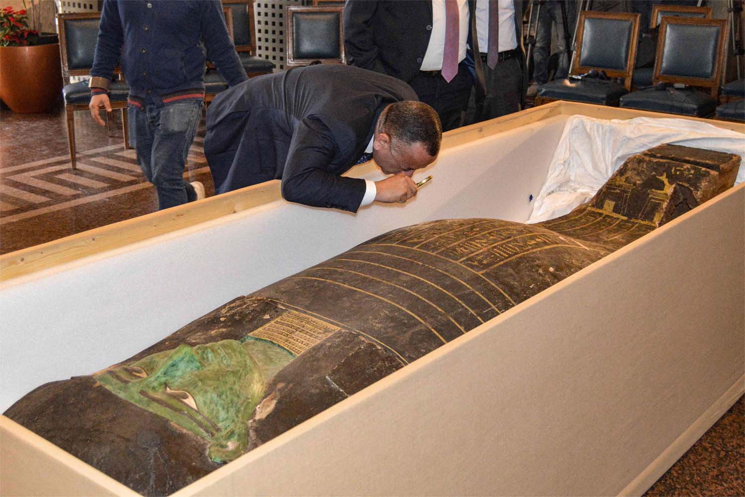 The sarcophagus is almost 3 meters tall 