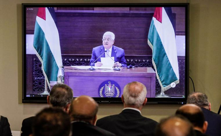 الرئيس الفلسطيني يحدث عن بعد لاجتماع بيروت