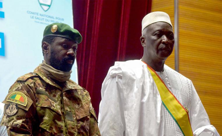 Goita (L) is Mali's vice president in charge of security and defence issues