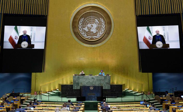 مداخلة روحاني خلال الجلسة العامة للامم المتحدة في سبتمبر 2020
