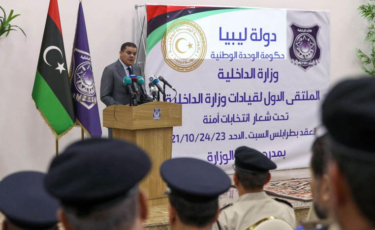 رئيس الحكومة الليبية عبدالحميد دبيبة في كلمة لمنتسبي وزارة الداخلية