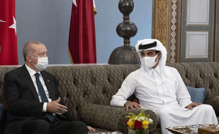 الرئيس التركي رجب طيب اردزغان وامير قطر الشيخ تمام بن حمد