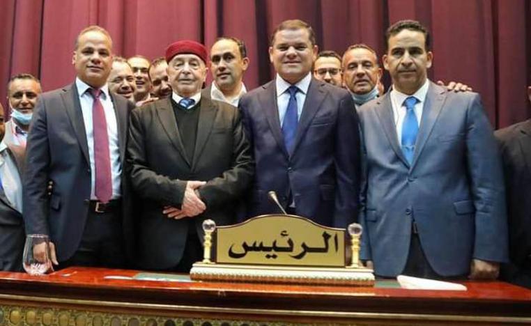 رئيس البرلمان الليبي صالح عقيلة يوم تنصيب عبدالحميد دبيبة رئيسا لحكومة الوفاق