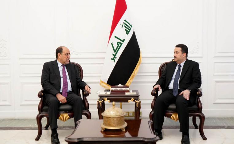 رئيس الوزراء العراقي محمد شياع السوداني يستقبل رئيس الوزراء الأسبق نوري المالكي