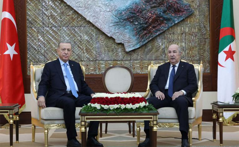 Turkeys President Tayyip Erdogan meets with Algeria's President Abdelmadjid Tebboune in Algiers