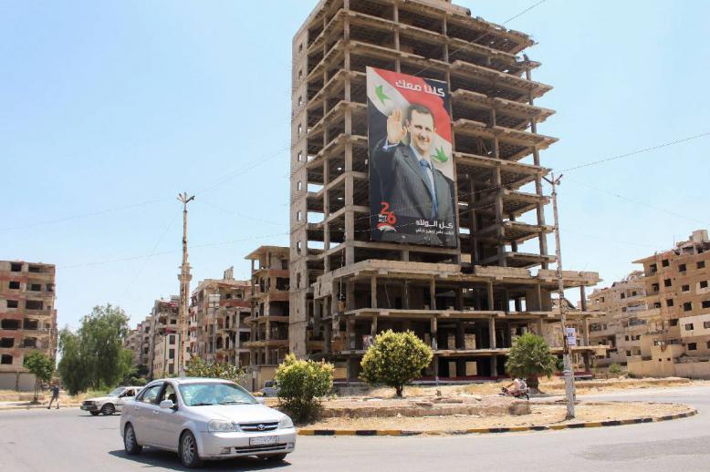 جدارية للرئيس السوري بشار الأسد في دمشق