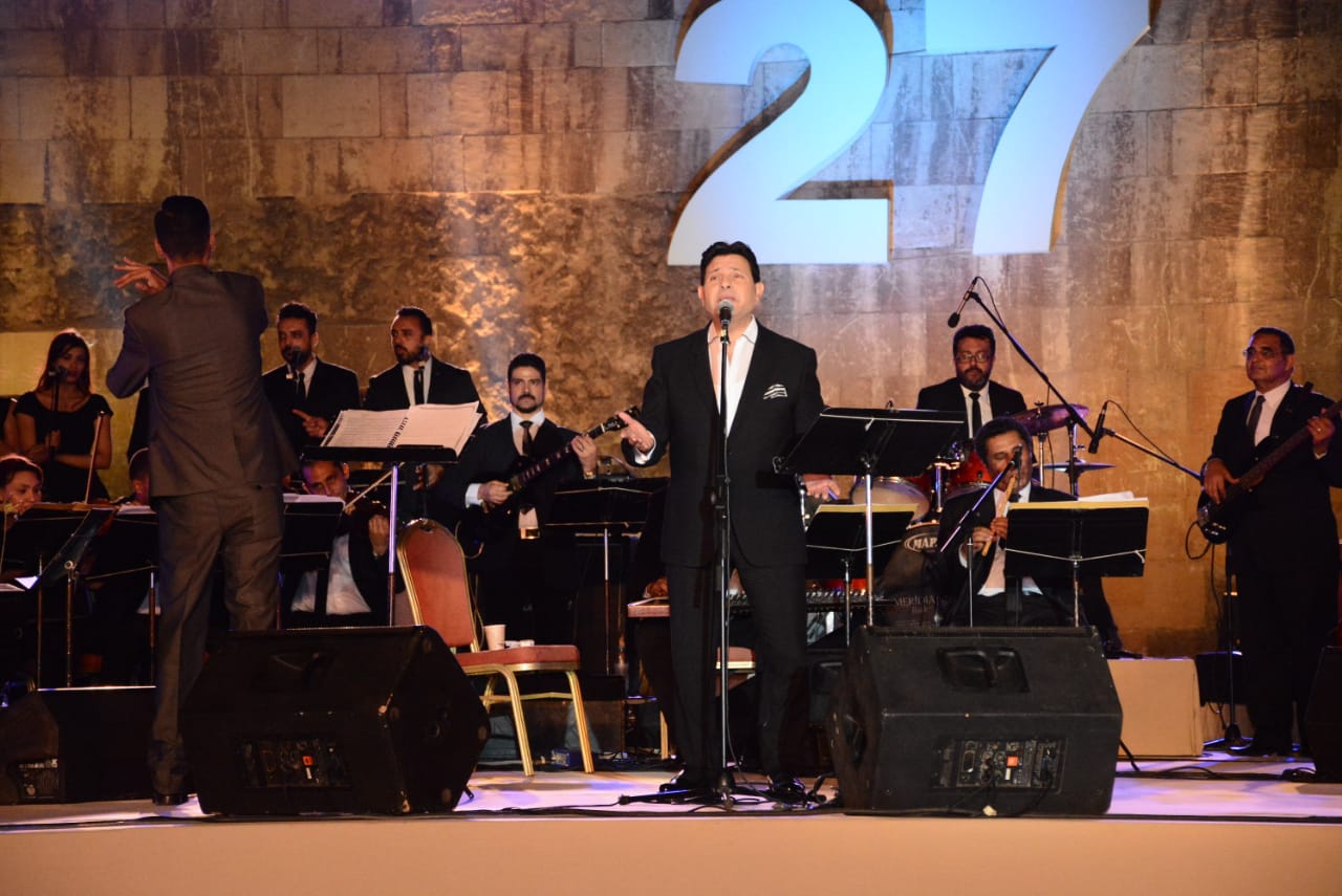 هاني شاكر خلال اقتتاحه مهرجان القلعة للموسيقى والغناء
