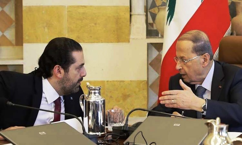 الرئيس اللبناني ميشال عون ورئيس الوزراء المكلف سعد الحريري