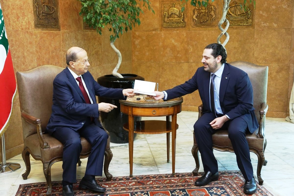 رئيس الوزراء اللبناني سعد الحريري والرئيس ميشال عون