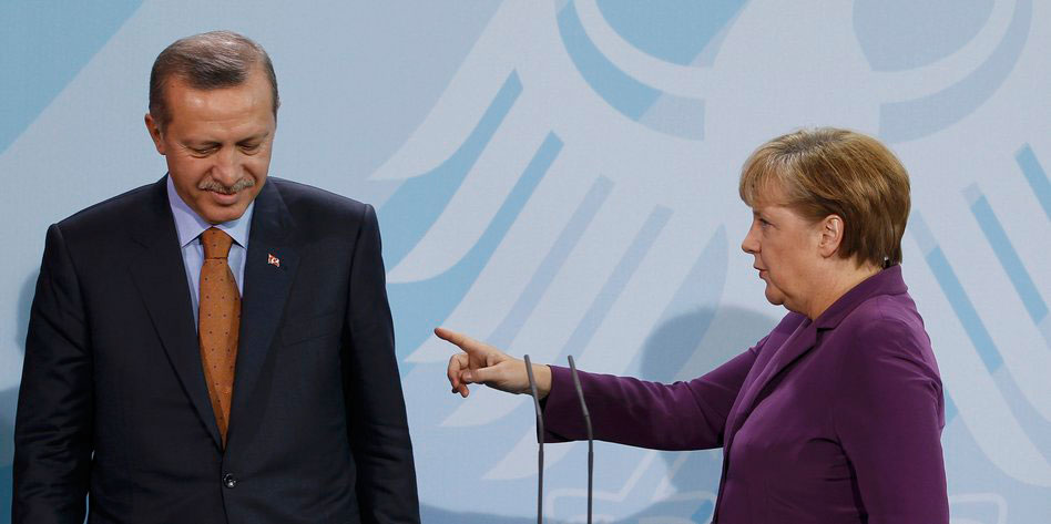 الرئيس التركي رجب طيب اردوغان والمستشارة الألمانية أنجيلا ميركل