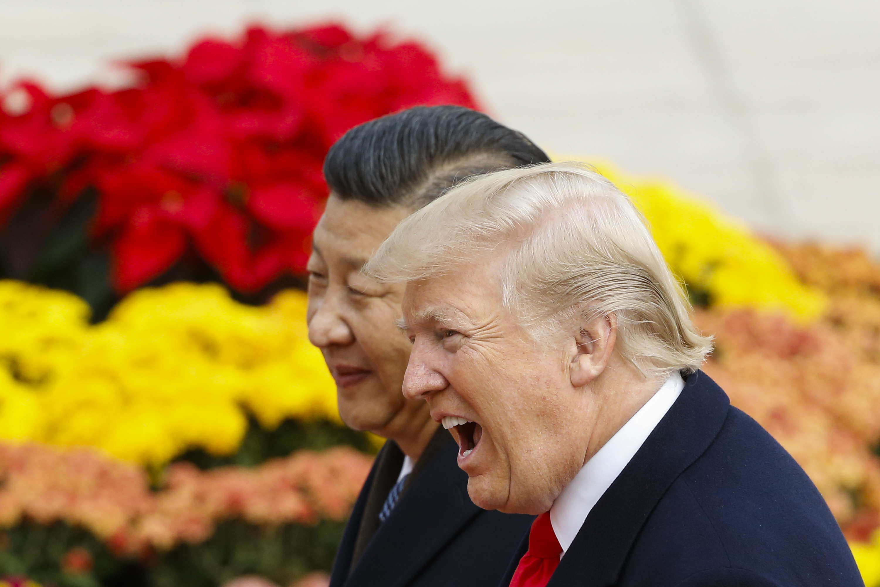 الرئيس الأميركي دونالد ترامب مع نظيره الصيني شي جين بينغ في زيارة تاريخية له لواشنطن