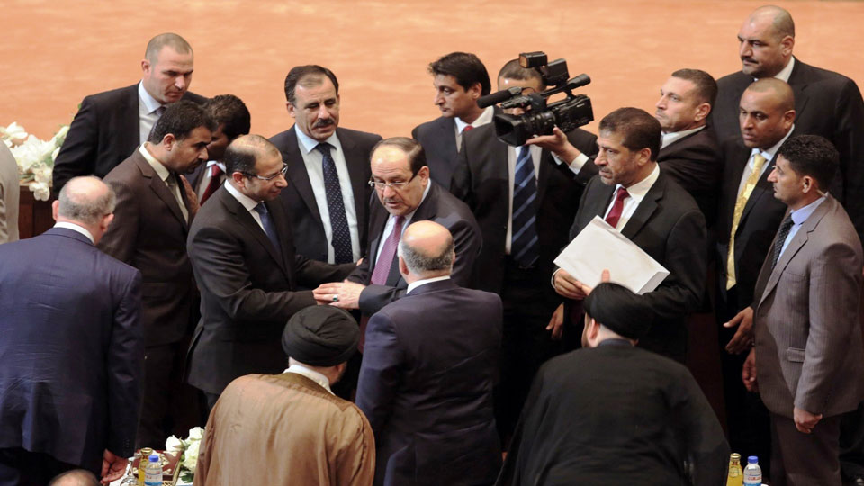 حيدر العبادي ونوري المالكي خلال جلسة سابقة للبرلمان العراقي