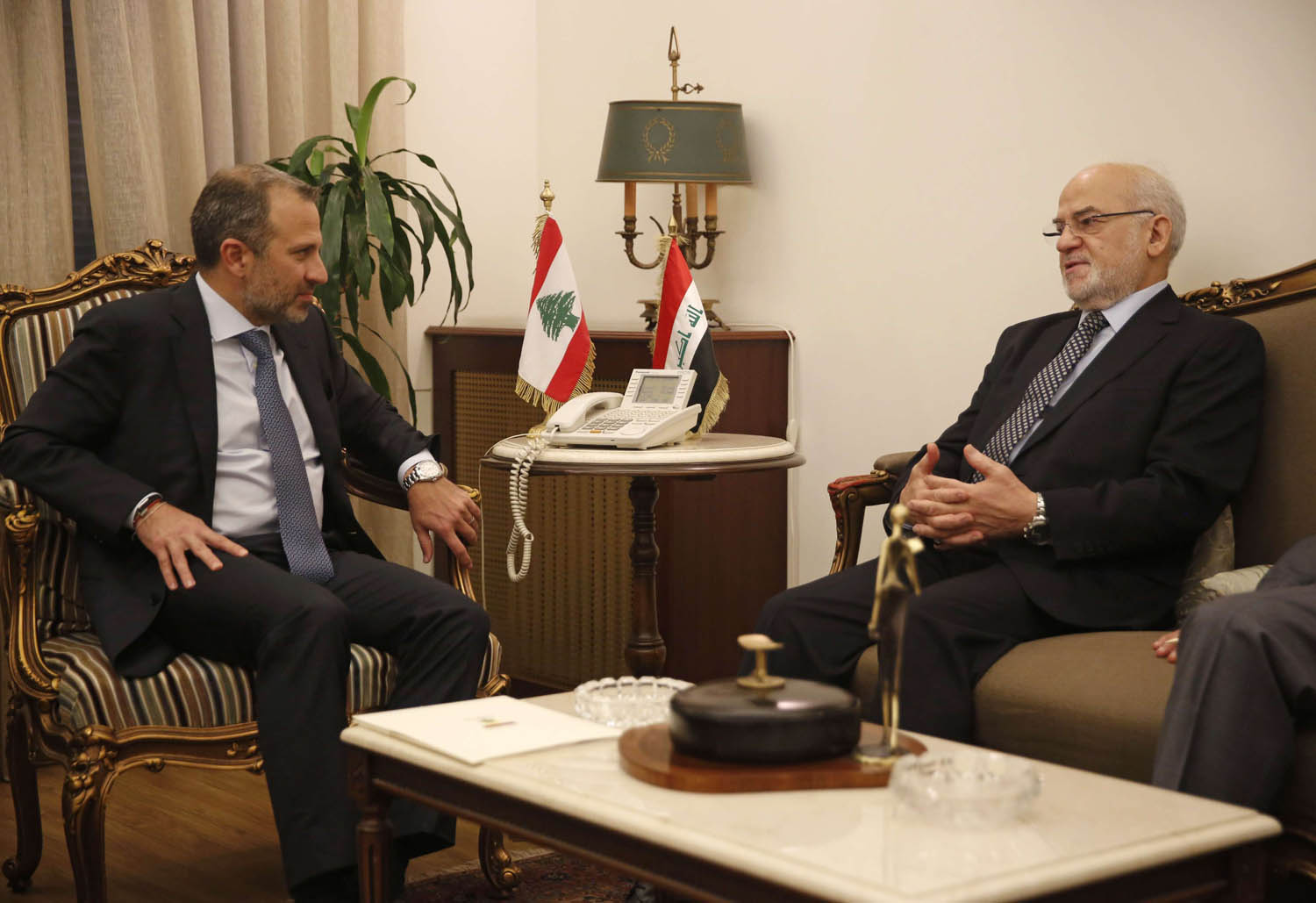 وزير الخارجية اللبناني جبران باسيل يستقبل نظيره العراقي إبراهيم الجعفري