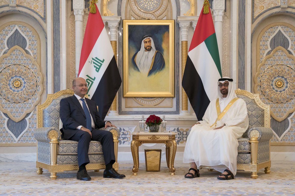 ولي عهد أبوظبي الشيخ محمد بن زايد في لقاء مع الرئيس العراقي برهم صالح