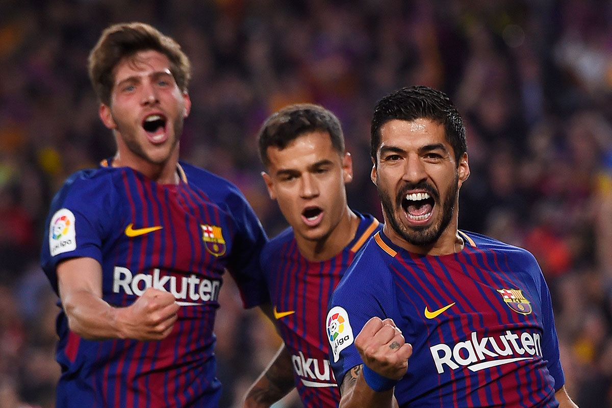 سواريز يسجل هدف الفوز لبرشلونة