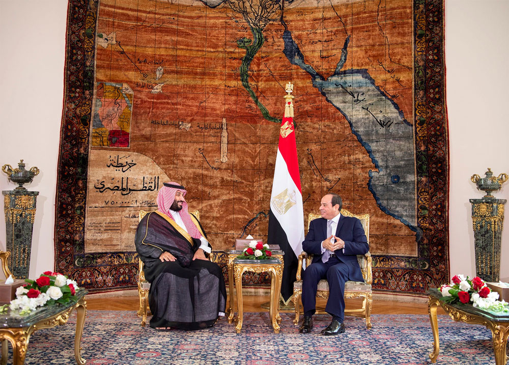 الرئيس المصري عبدالفتاح السيسي وولي العهد السعودي الأمير محمد بن سلمان