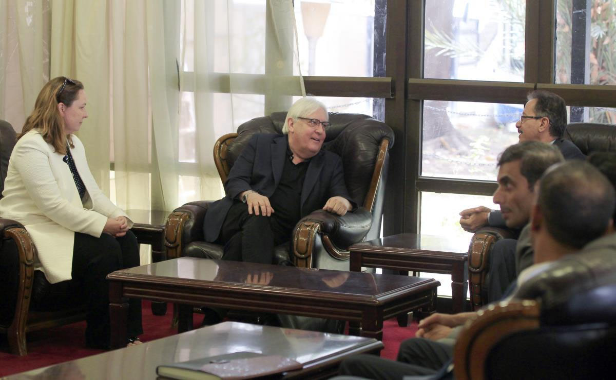 Griffiths was in Sanaa for talks with rebel leaders to push them to join the peace talks in Sweden