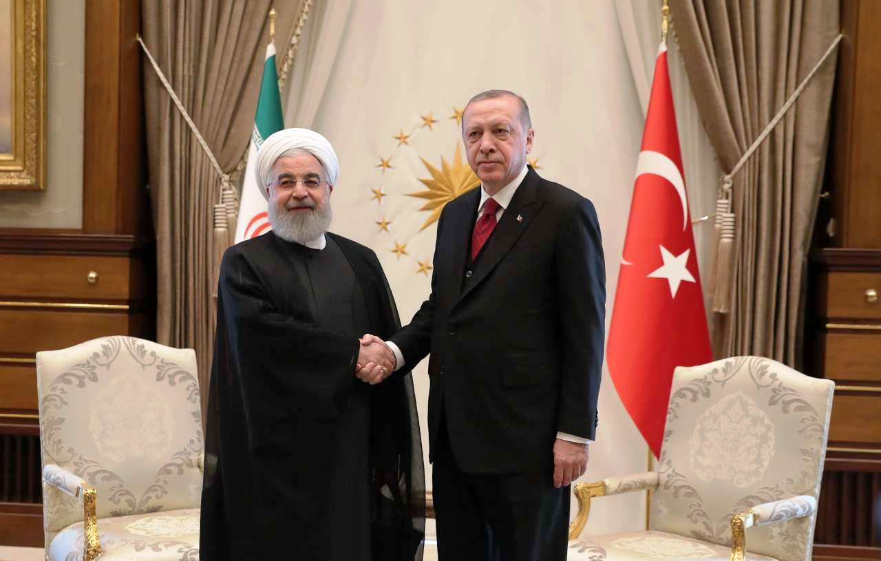 الرئيسان التركي رجب طيب اردوغان والإيراني حسن روحاني