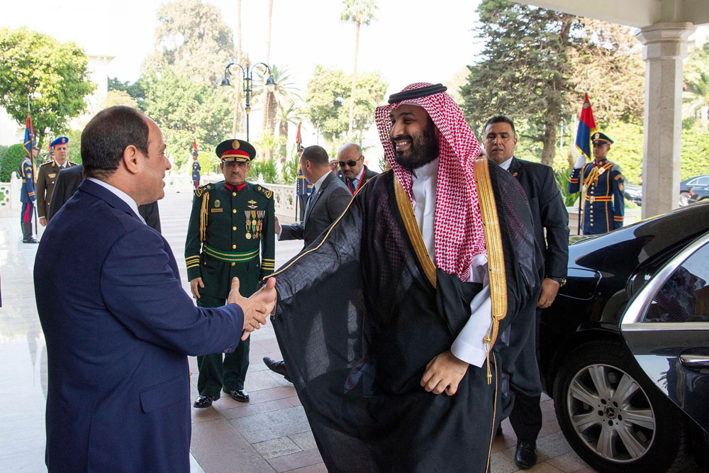 الرئيس المصري عبدالفتاح السيسي يستقبل ولي العهد السعودي الأمير محمد بن سلمان
