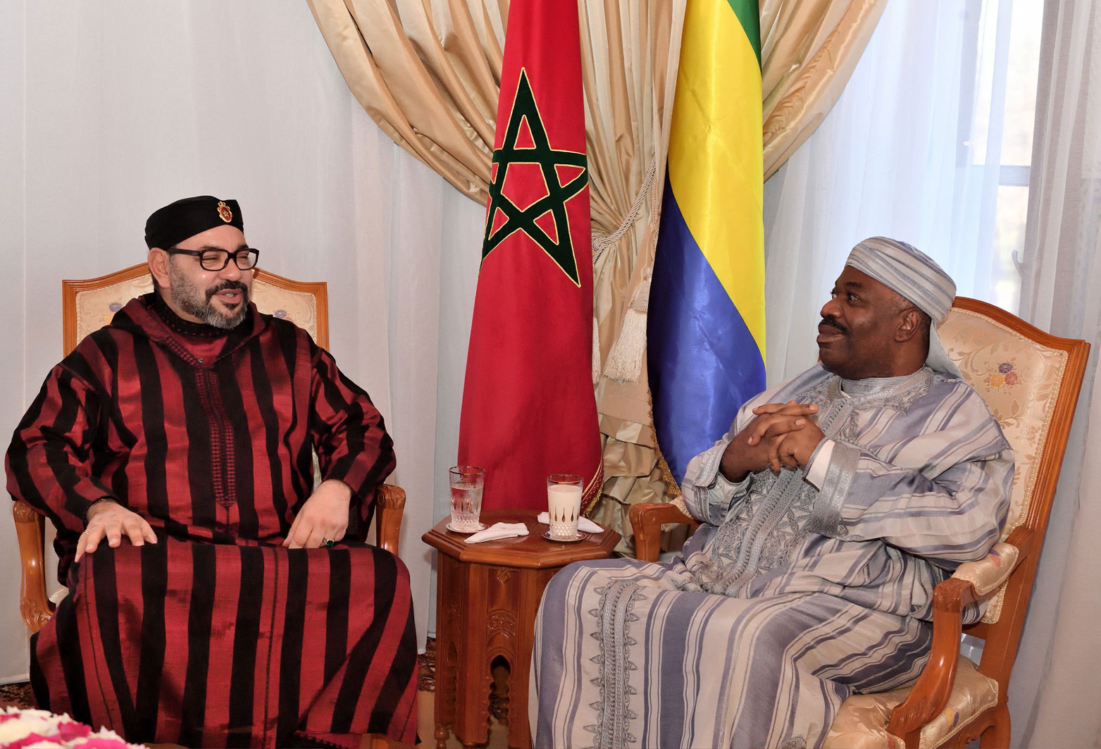 العاهل المغربي الملك محمد السادس والرئيس الغابوني علي بونغو