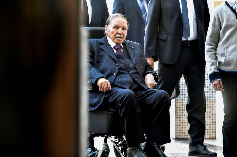 A 2017 file picture shows Algerian President Abdelaziz Bouteflika in Algiers.