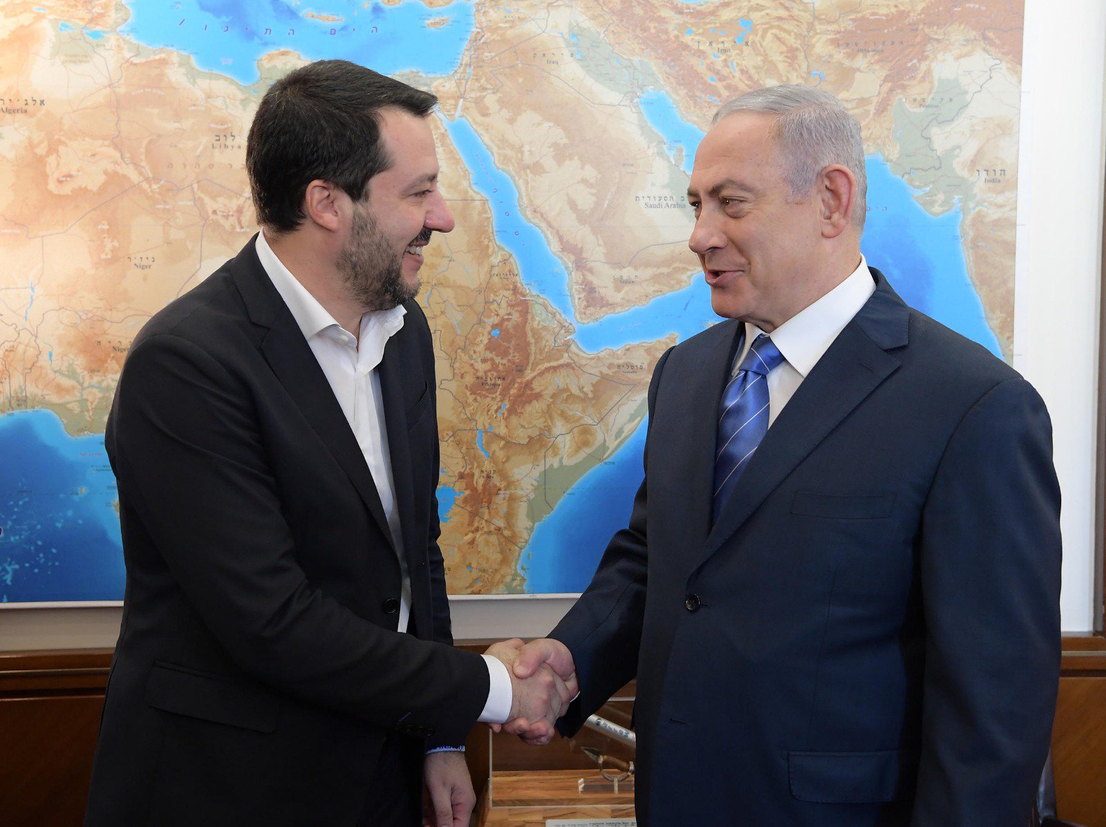 رئيس الوزراء الإسرائيلي بنيامين نتنياهو استقبل وزير الداخلية نائب رئيس الوزراء الإيطالي ماتيو سالفيني