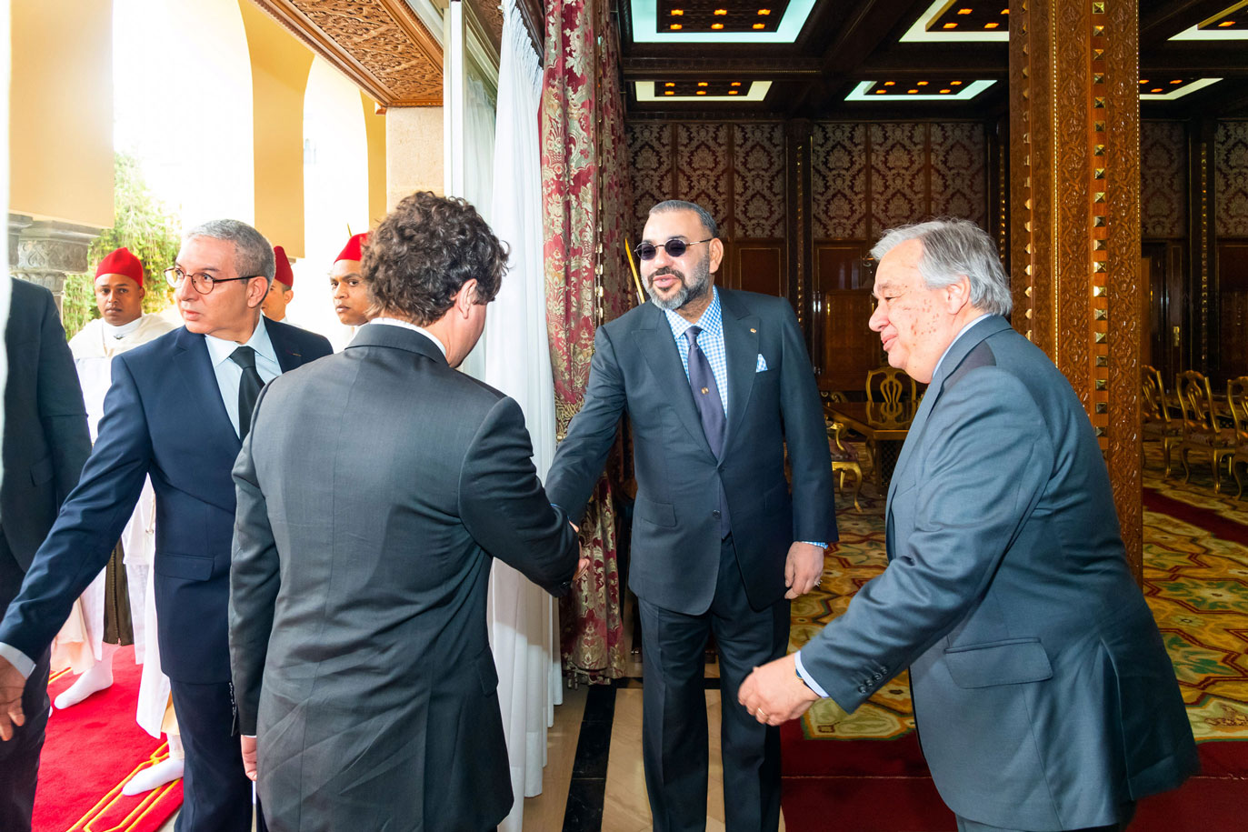 العاهل المغربي الملك محمد السادس يستقبل الأمين العام للأمم المتحدة أنطونيو غوتيريش