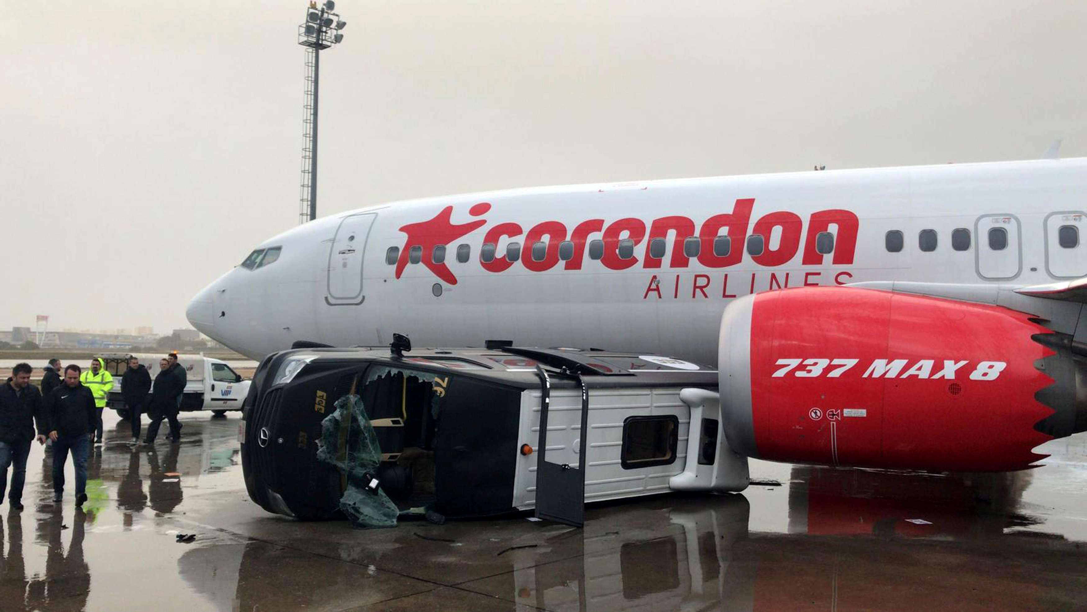 Two planes and a police helicopter were also partly damaged, Karaloglu said.