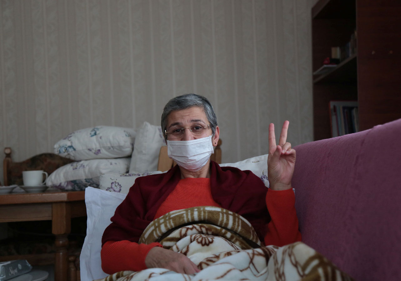 Pro-Kurdish Peoples' Democratic Party (HDP) lawmaker Leyla Guven, who is on hunger strike for nearly three months, is pictured at her home after being released from prison, in Diyarbakir, Turkey January 25, 2019.
