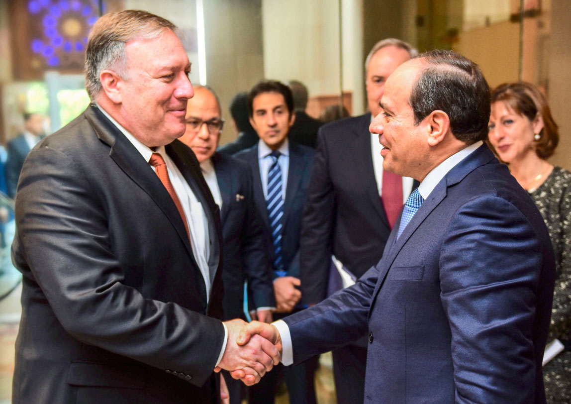 وزير الخارجية الأميركي مايك بومبيو التقى بالرئيس المصري عبدالفتاح السيسي