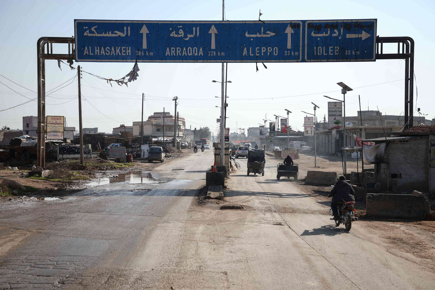 تقاطع طرقات بالقرب من حلب شمال سوريا