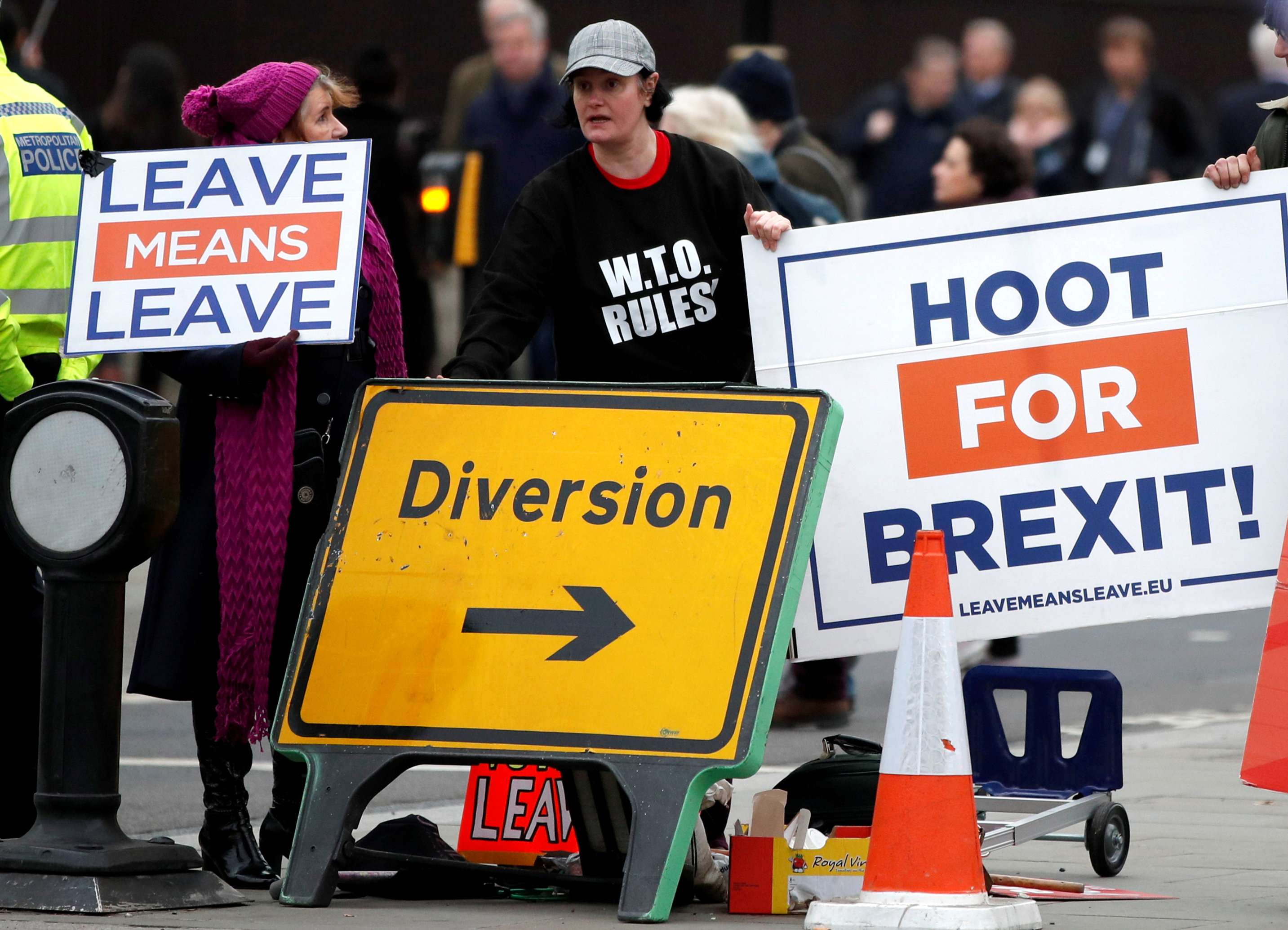 محتجون بريطانيون يطالبون بتسريع الخروج من الاتحاد الاوروبي