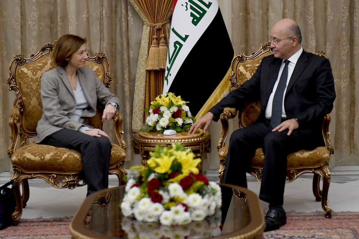 الرئيس العراقي ووزيرة الدفاع الفرنسية
