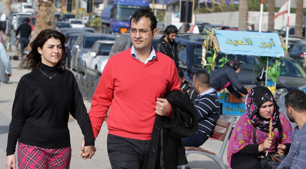 نضال درويش وخلود سكرية أول حالة زواج مدني تمت في لبنان عام 2013 