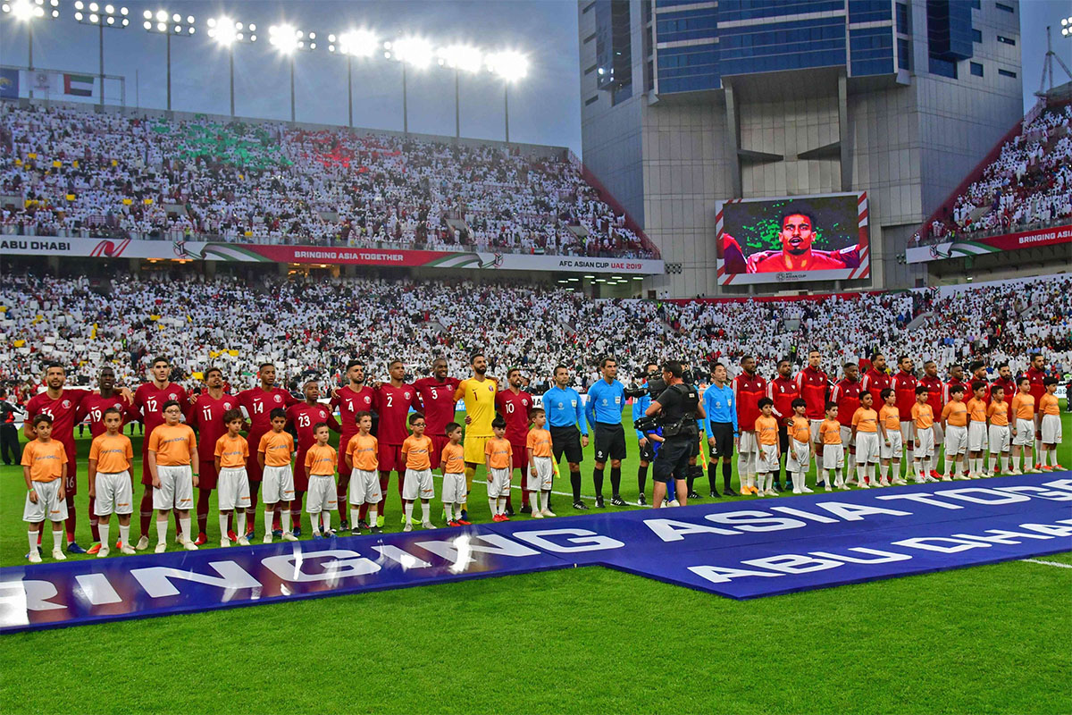 2019 AFC Asian Cup semi-final football match between Qatar and UAE at the Mohammed Bin Zayed Stadium in Abu Dhabi on January 29