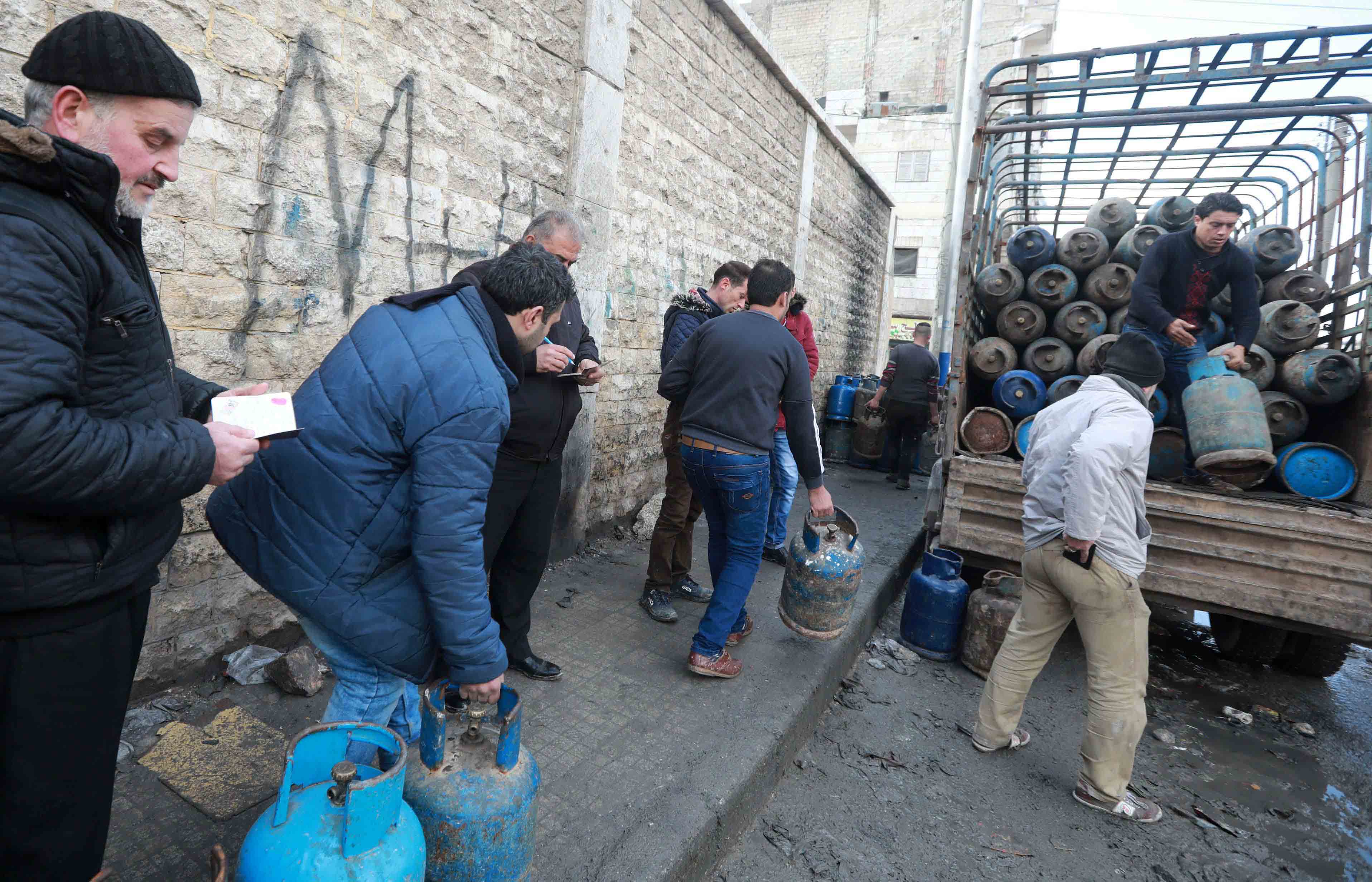 Since December, queueing for hours to buy gas has become part of everyday life in the Salah al-Din district.