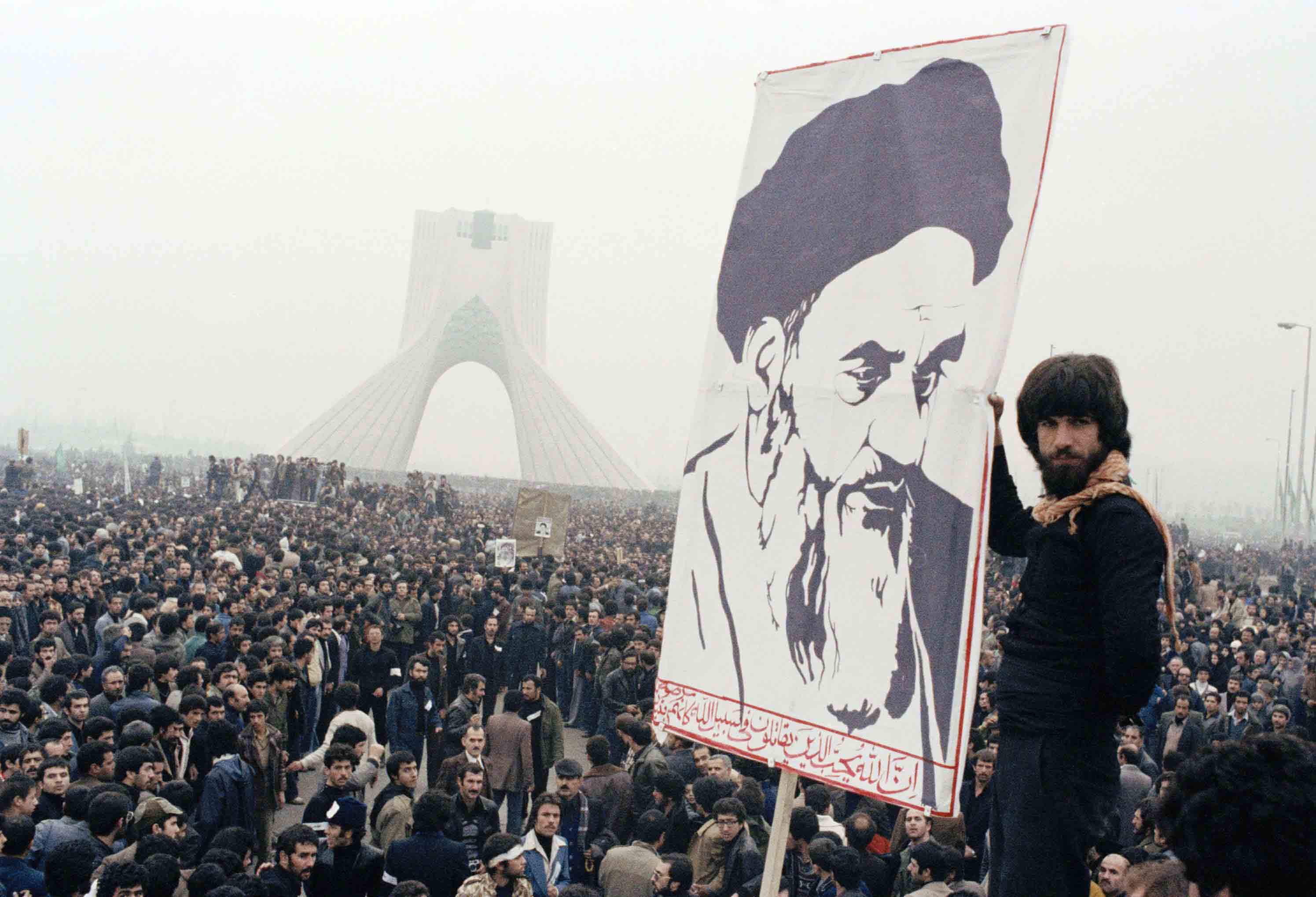Oct. 9, 1978, Iranian protesters demonstrate against Shah Mohammad Reza Pahlavi in Tehran, Iran