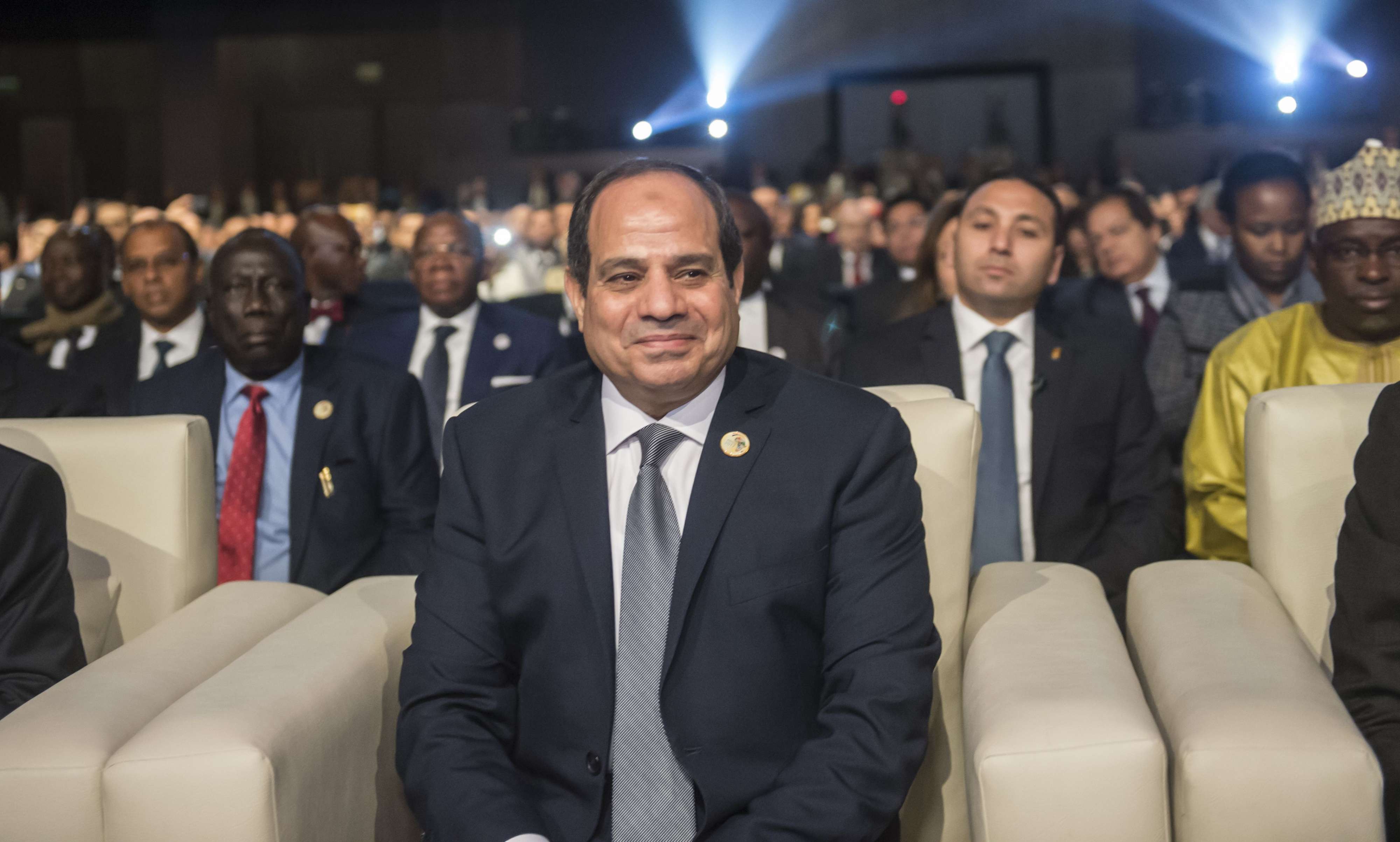 Egyptian President Abdel Fattah al-Sisi attends the opening session of the Africa 2017 Forum in the Red Sea resort of Sharm el-Sheikh on December 8, 2017.