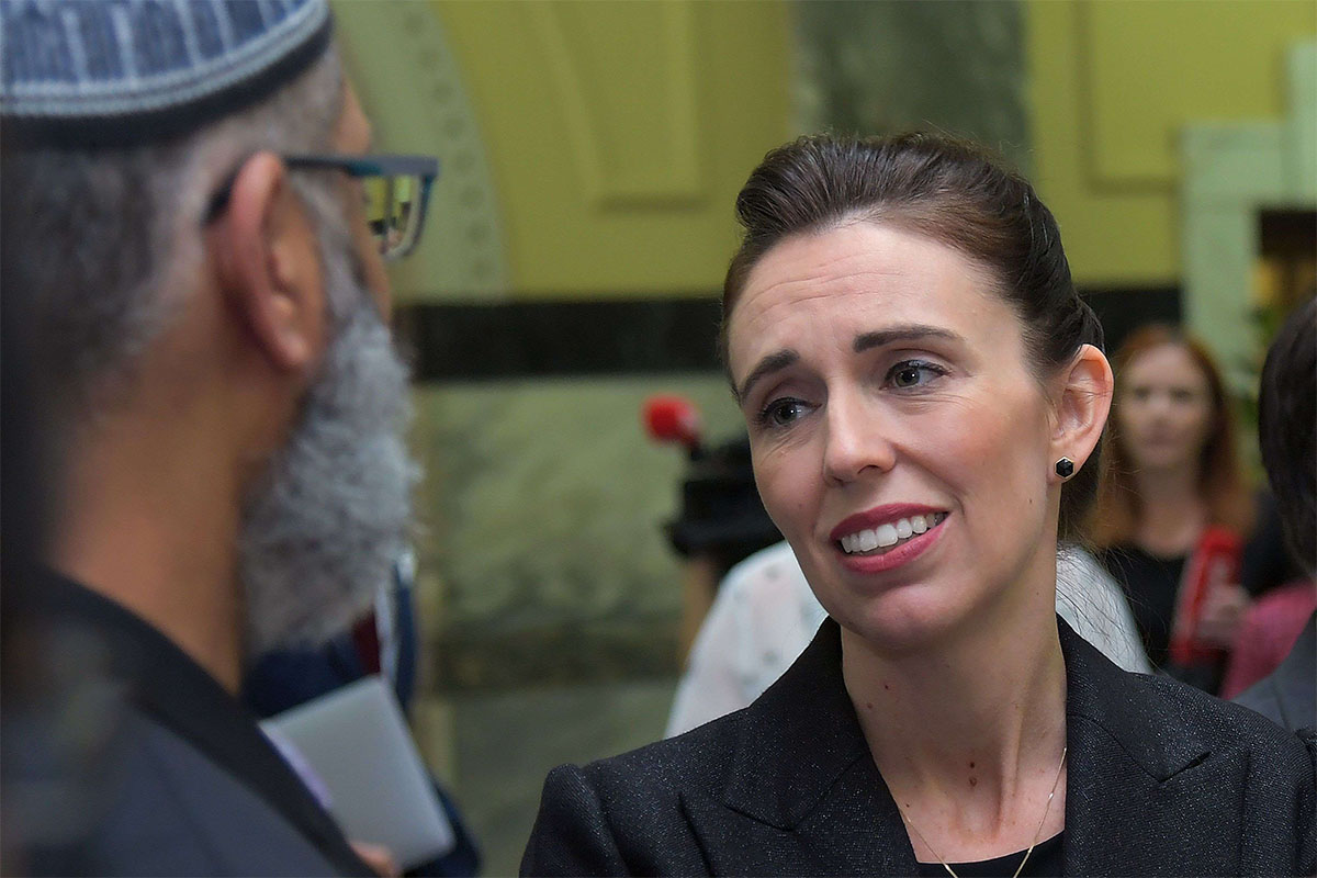 Jacinda Ardern meets with Muslim community leaders after the Parliament session in Wellington