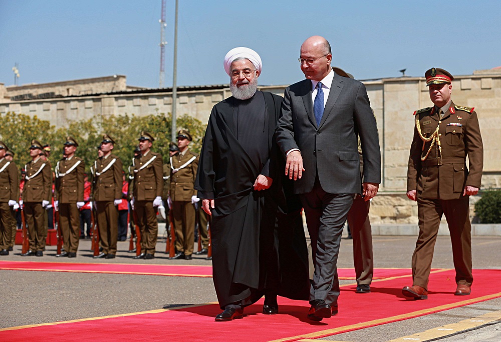 الرئيس العراقي برهم صالح يستقبل الرئيس الايراني حسن روحاني