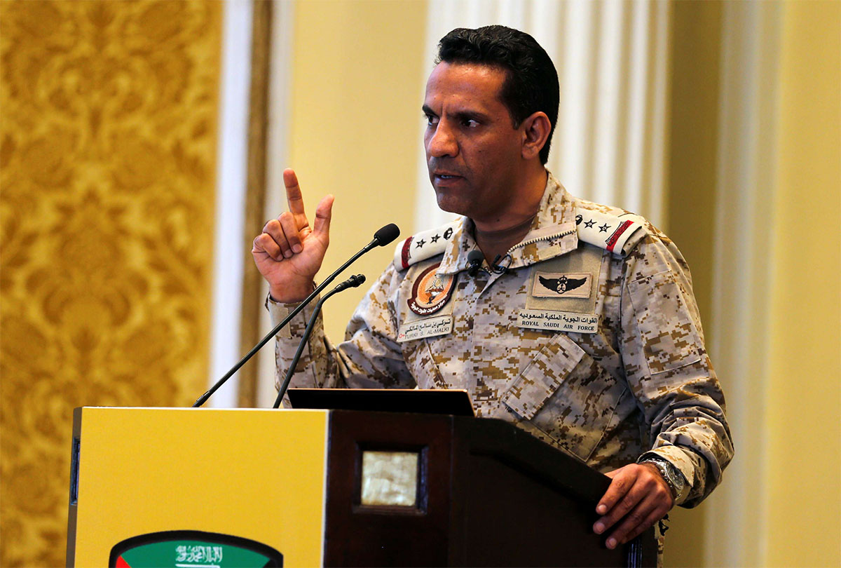 Coalition spokesman Colonel Turki al-Maliki 