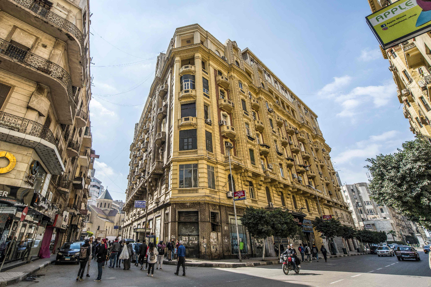 Picture taken on March 8, 2019 shows the Baehler building, dating to 1929, in the Egyptian capital Cairo's downtown district.
