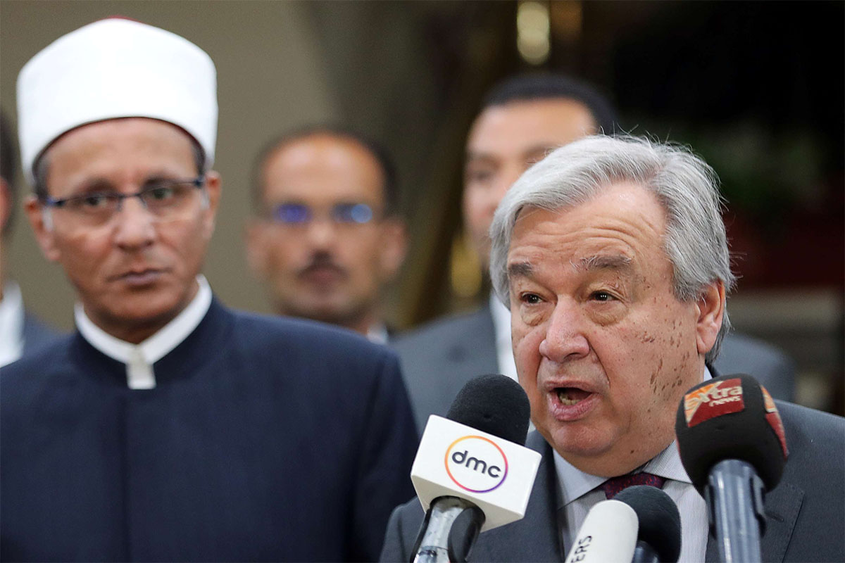Guterres is on a two-day trip to Egypt
