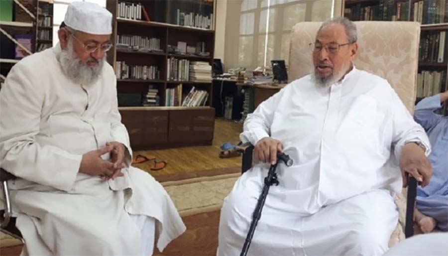 Salman al-Nadwi meeting with spiritual leader of Muslim Brotherhood Yusuf Al-Qaradawi