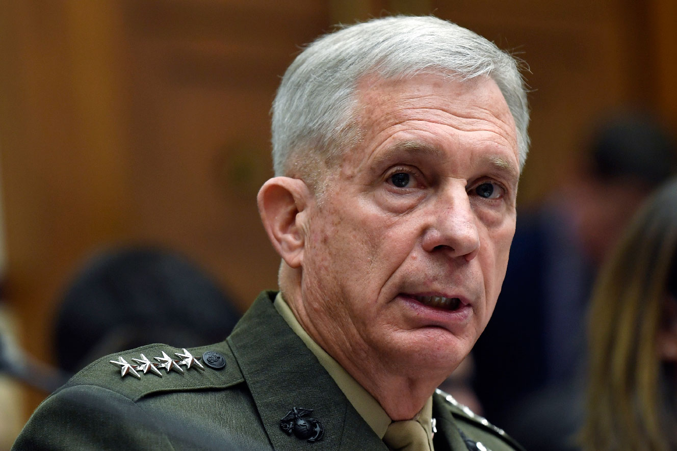 In this March 7, 2019 file photo, U.S. Africa Command Commander Gen. Thomas Waldhauser testifies before the House Armed Services Committee on Capitol Hill in Washington.