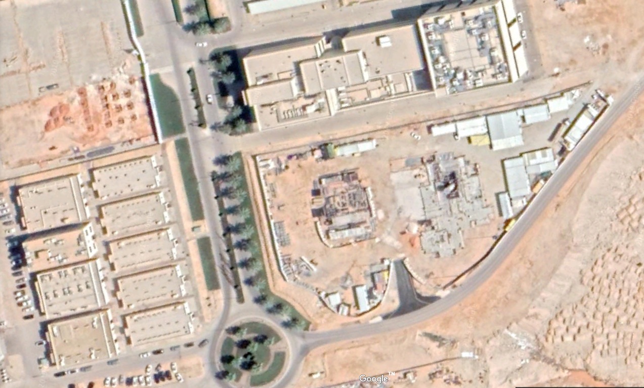 صور اقمار صناعية تظهر ما تزعم وكالة بلومبرغ انه مفاعل سعودي في مدينة الملك عبدالعزيز للعلوم والتكنولوجيا 
