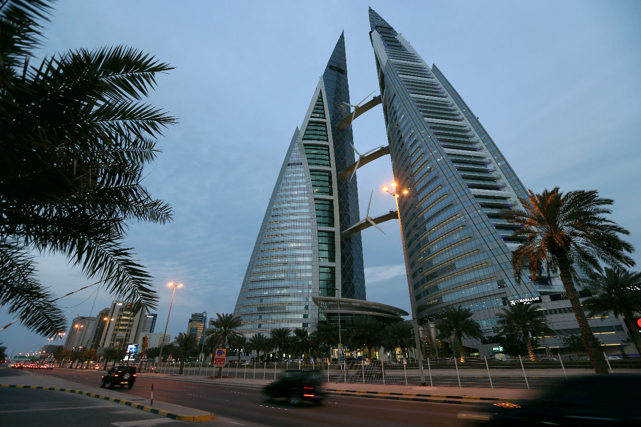 General view of the Bahrain World Trade Center in Manama