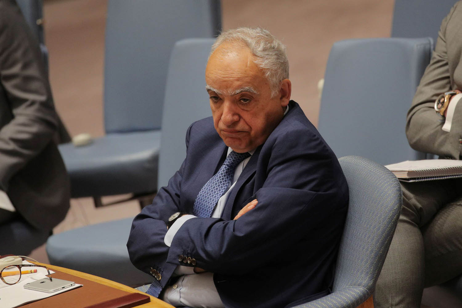 غسان سلامة خلال جلسة لمجلس الأمن الدولي عن ليبيا