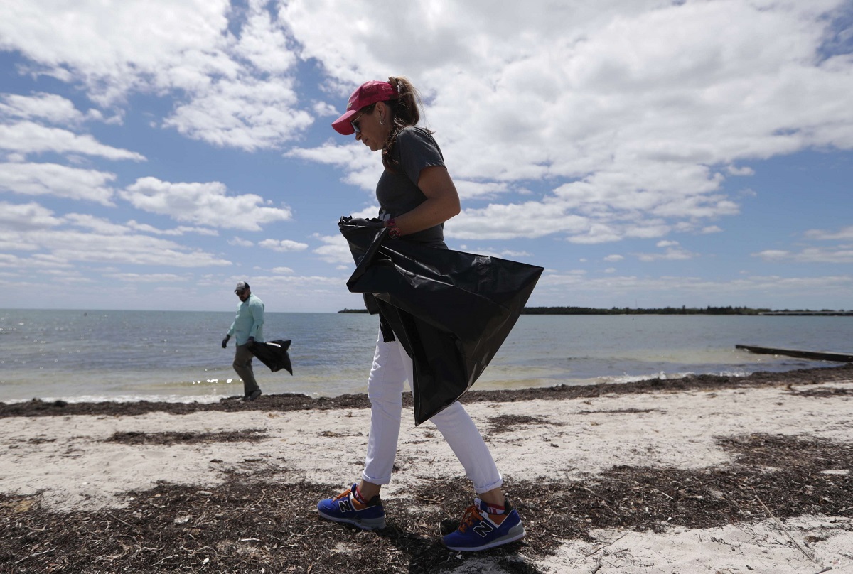 متطوعون يلتقطون القمامة على شواطئ ميامي