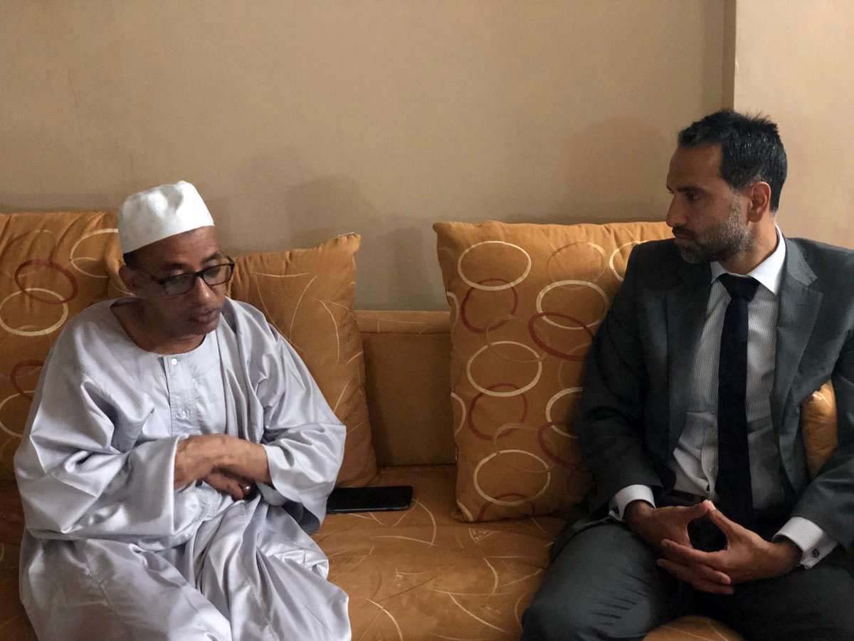 Siddiq (R) met last March with Omar el-Digeir, the chief of the opposition Sudanese Congress Party